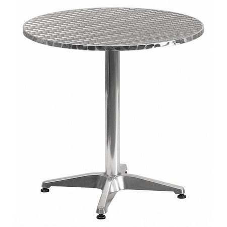 Flash Furniture Round Table, Round, Aluminum, 27.5", 27.5 W, 27.5 L, 27.5 H, Aluminum, Plastic, Stainless Steel, Grey TLH-052-2-GG