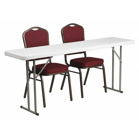Flash Furniture Rectangle Folding Table, Fabric, Foam, Metal, Plastic, Plastic: Polyethylene Top, Burgundy RB-1872-1-GG