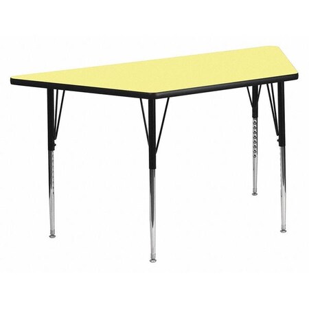 Flash Furniture XU-A3060-TRAP-YEL-T-A-GG Trapezoid Activity Table - 57 1/2L x 26 1/4W, Laminate Top, Yellow