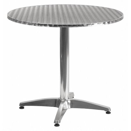 Flash Furniture Round Table, Round, Aluminum, 31.5", Aluminum, Plastic, Stainless Steel, Grey TLH-052-3-GG