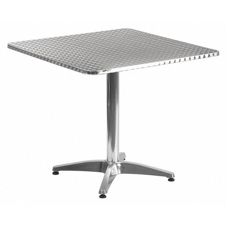 Flash Furniture Square Table, Square, Aluminum, 31.5", 31.5 W, 31.5 L, 27.5 H, Aluminum, Plastic, Stainless Steel TLH-053-3-GG