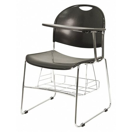 Flash Furniture Tablet Arm Chair w/Book Basket, Lft, Blk RUT-NC188-03C-04A-LFT-GG