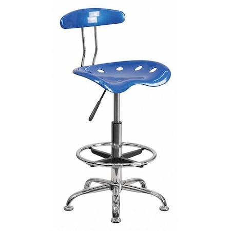 Flash Furniture Tractor Seat w/Chrome Frame, Blue, Caster Type: Plastic Glides LF-215-BRIGHTBLUE-GG