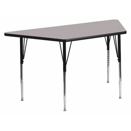 Flash Furniture Trapezoid Activity Table, Chrome, Laminate, Particleboard, Steel, Grey XU-A3060-TRAP-GY-H-A-GG