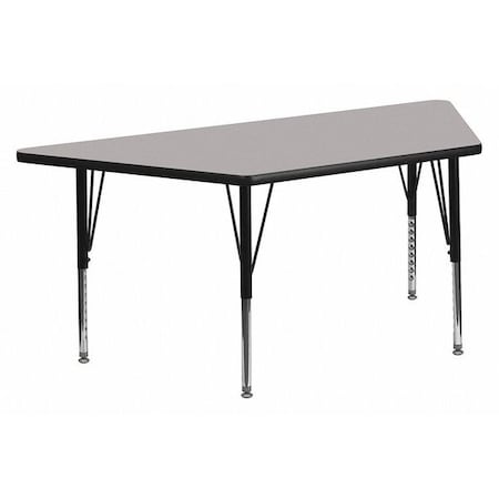 Flash Furniture Trapezoid Activity Table, Chrome, Laminate, Particleboard, Steel, Grey XU-A3060-TRAP-GY-T-P-GG
