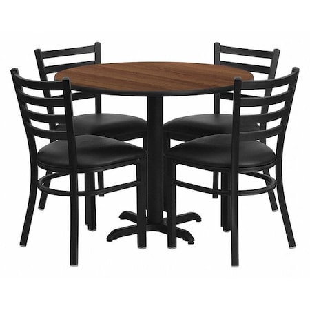Flash Furniture Round Table Set, Laminate Top, Wood Grain HDBF1032-GG