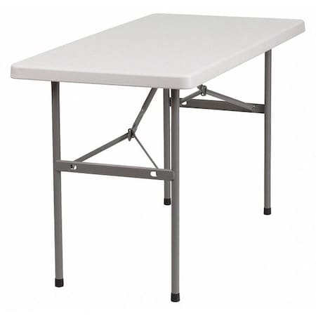 Flash Furniture Rectangle Folding Table, Plastic Top, White RB-2448-GG