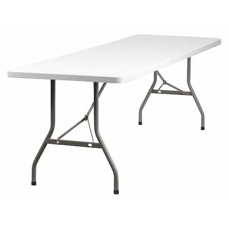 Flash Furniture Rectangle Folding Table, Plastic Top, White RB-3096-GG