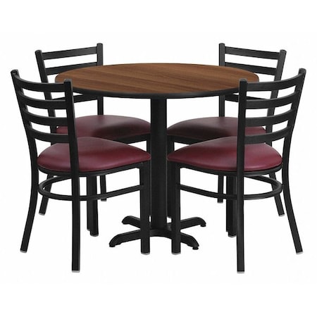 Flash Furniture Round Table Set, Laminate Top, Wood Grain HDBF1008-GG