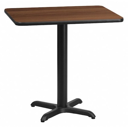 Flash Furniture Rectangle Walnut Table, Rectangle w/X-Base, 24"x30", Laminate Top, Wood Grain XU-WALTB-2430-T2222-GG