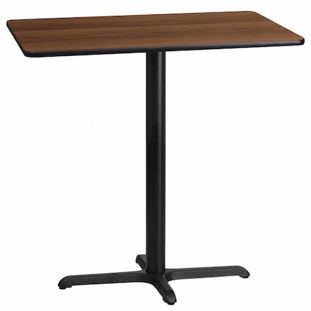 Flash Furniture Rectangle Walnut Table, Rectangle w/X-Base, 24"x42", Laminate Top, Wood Grain XU-WALTB-2442-T2230B-GG