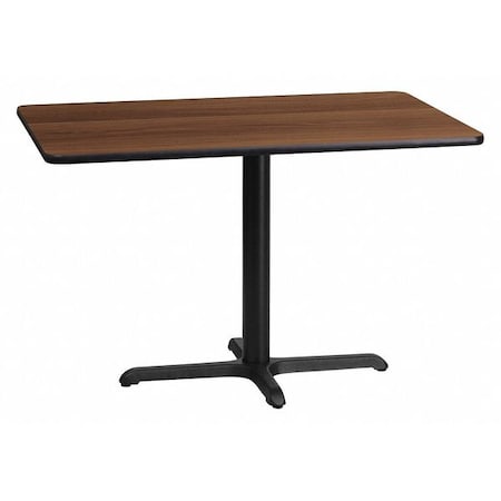 Flash Furniture Rectangle Walnut Table, Rectangle w/X-Base, 24"x42", Laminate Top, Wood Grain XU-WALTB-2442-T2230-GG