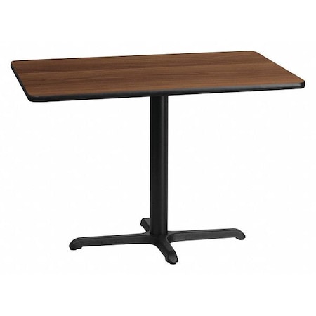 Flash Furniture Rectangle Walnut Table, Rectangle w/X-Base, 30"x42", Laminate Top, Wood Grain XU-WALTB-3042-T2230-GG