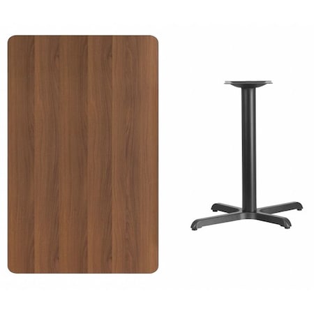Flash Furniture Rectangle Walnut Table, Rectangle w/X-Base, 30"x48", Laminate Top, Wood Grain XU-WALTB-3048-T2230-GG