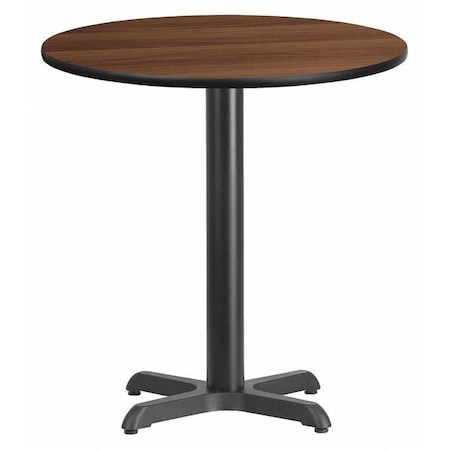 Flash Furniture Round Walnut Table Top, Round w/X-Base, 24", Laminate Top, Wood Grain XU-RD-24-WALTB-T2222-GG