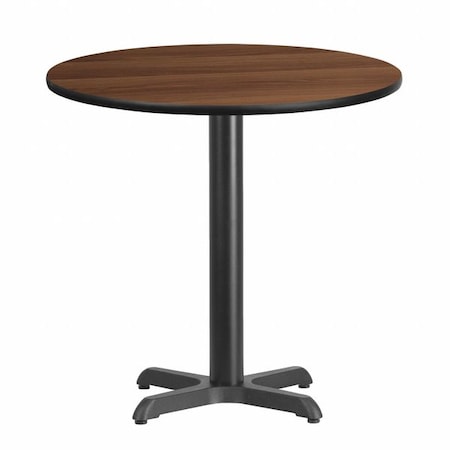 Flash Furniture Round Walnut Table Top, Round w/X-Base, 30", Walnut XU-RD-30-WALTB-T2222-GG