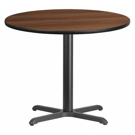 Flash Furniture Round Walnut Table Top, Round w/X-Base, 36", Walnut XU-RD-36-WALTB-T3030-GG