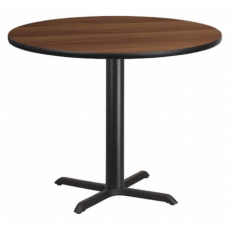 Flash Furniture Round Walnut Table Top, Round w/X-Base, 42", Laminate Top, Wood Grain XU-RD-42-WALTB-T3333-GG