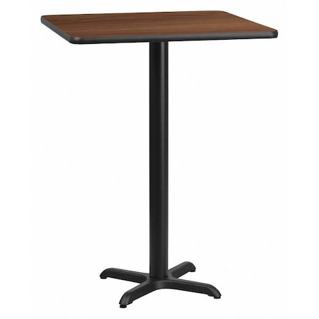 Flash Furniture Square Laminate Table, Laminate Top, Wood Grain XU-WALTB-2424-T2222B-GG