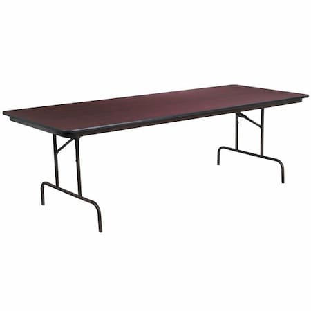 Flash Furniture Rectangle Folding Table, Laminate Top, Wood Grain YT-3696-MEL-WAL-GG