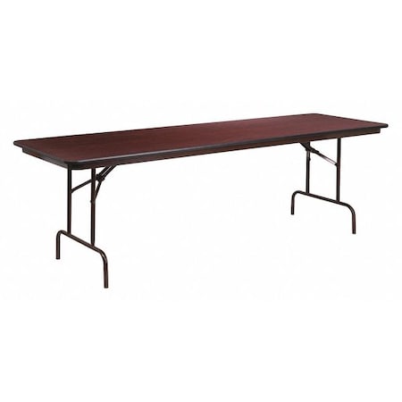Flash Furniture Rectangle Folding Table, Laminate Top, Wood Grain YT-3096-MEL-WAL-GG
