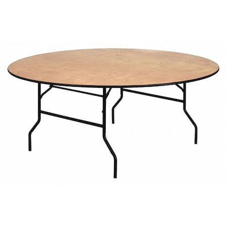 Flash Furniture Round Folding Table, Wood Top, Wood Grain YT-WRFT72-TBL-GG
