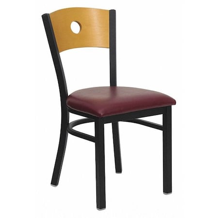 Flash Furniture Hercules Restaurant Chair, 16-1/4 in W 21-1/2" L 32-3/4" H, Vinyl Seat XU-DG-6F2B-CIR-BURV-GG