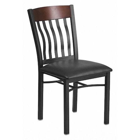 Flash Furniture Eclipse Restaurant Chair, 17 in W 24-1/2" L 35-3/4" H XU-DG-60618-WAL-BLKV-GG