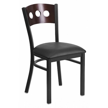 Flash Furniture Hercules Restaurant Chair, 17 in W 21" L 32" H, Vinyl Seat XU-DG-6Y2B-WAL-BLKV-GG