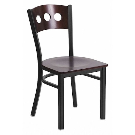 Flash Furniture Hercules Restaurant Chair, Wood Back, 17 in W 21" L 32" H XU-DG-6Y2B-WAL-MTL-GG