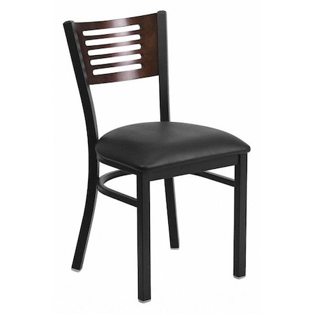 Flash Furniture Hercules Restaurant Chair, Black Back, 17 in W 21" L 32" H XU-DG-6G5B-WAL-BLKV-GG