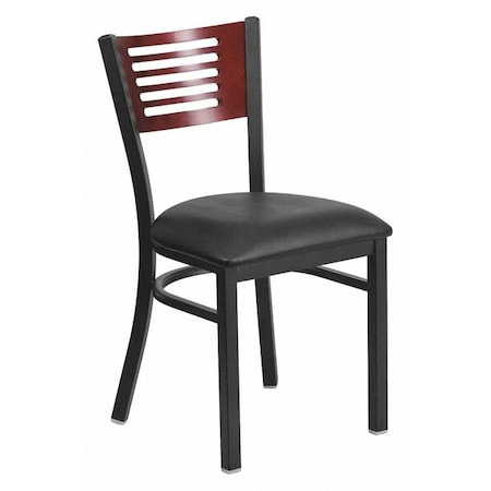 Flash Furniture Hercules Restaurant Chair, Black Back, 17 in W 21" L 32" H, Vinyl Seat XU-DG-6G5B-MAH-BLKV-GG