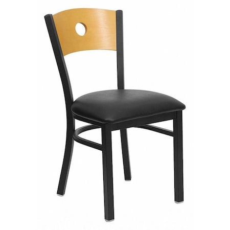 Flash Furniture Hercules Restaurant Chair, 16-1/4 in W 21-1/2" L 32-3/4" H, Vinyl Seat XU-DG-6F2B-CIR-BLKV-GG