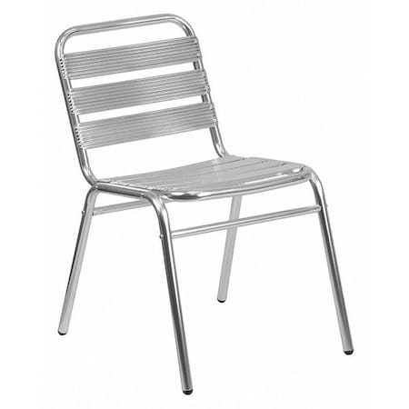 Flash Furniture Contemporary Restaurant Stack Chair, Aluminum Seat, Gray Back, 19.5 W 25" L 30 H TLH-015-GG