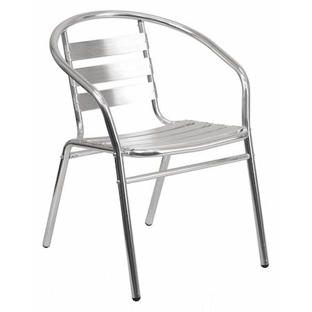 Flash Furniture Contemporary Restaurant Stack Chair, Aluminum Seat, 21.75 W 22" L 29 H, Integrated TLH-017B-GG
