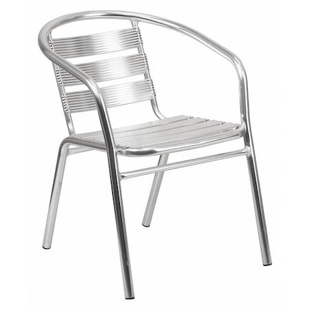 Flash Furniture Contemporary Restaurant Stack Chair, Aluminum Seat, Gray Back, 22 W 24" L 29 H, Integrated TLH-1-GG