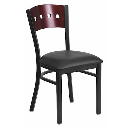 Flash Furniture Hercules Restaurant Chair, 17 in W 21" L 32" H XU-DG-6Y1B-MAH-BLKV-GG
