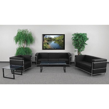 Flash Furniture Living Room Set, 28-1/2" x 27-1/2", Upholstery Color: Black ZB-REGAL-810-SET-BK-GG
