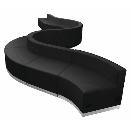 Flash Furniture 10 pcs. Living Room Set, 25-1/4" to 118" x 27", Upholstery Color: Black ZB-803-400-SET-BK-GG