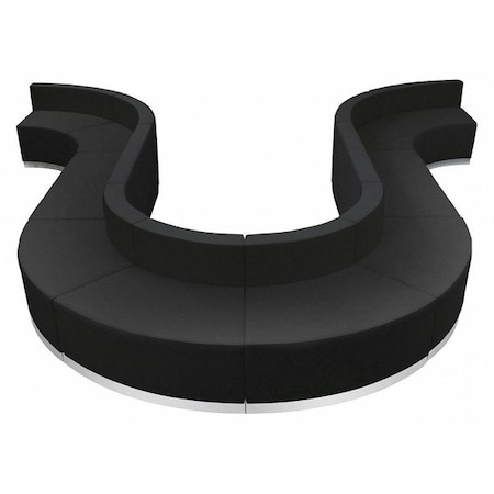 Flash Furniture 10 pcs. Living Room Set, 25-1/4" to 156" x 27", Upholstery Color: Black, Series: Alon ZB-803-440-SET-BK-GG
