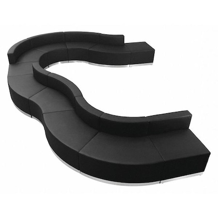 Flash Furniture 11 pcs. Living Room Set, 25-1/4" to 134" x 27", Upholstery Color: Black ZB-803-570-SET-BK-GG