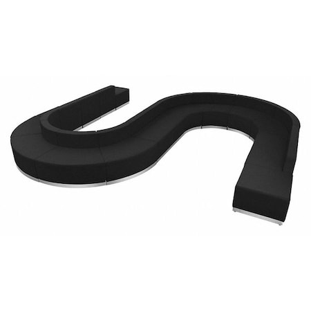 Flash Furniture 15 pcs. Living Room Set, 25-1/4" to 155" x 27", Upholstery Color: Black ZB-803-460-SET-BK-GG