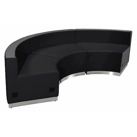 Flash Furniture 3 pcs. Living Room Set, 25-1/4" to 42" x 27", Upholstery Color: Black ZB-803-740-SET-BK-GG