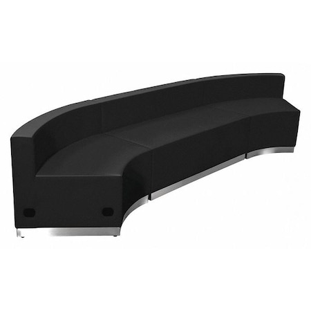 Flash Furniture 3 pcs. Living Room Set, 25-1/4" to 33-1/2" x 27", Upholstery Color: Black, Shape: Concave ZB-803-770-SET-BK-GG