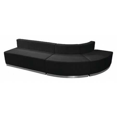 Flash Furniture 3 pcs. Living Room Set, 25-1/4" to 52-1/2" x 27", Upholstery Color: Black, Frame Material: Metal ZB-803-790-SET-BK-GG