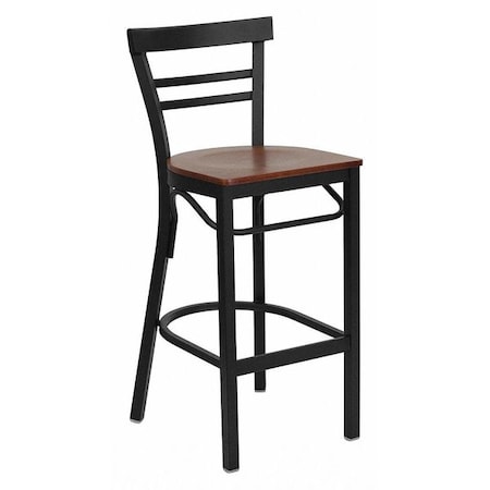 Flash Furniture Restaurant Stool, Ladder Back, Chy Seat, Material: Wood XU-DG6R9BLAD-BAR-CHYW-GG