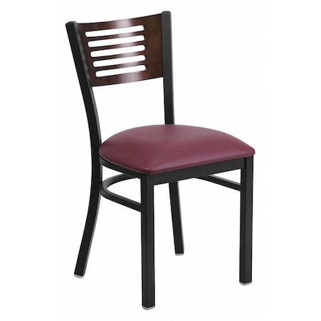 Flash Furniture Hercules Restaurant Chair, Black Back, 17 in W 21" L 32" H XU-DG-6G5B-WAL-BURV-GG