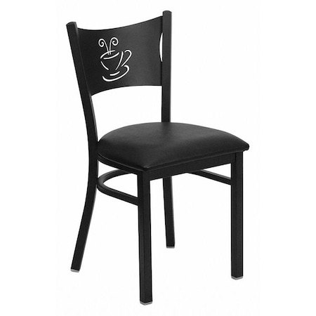 Flash Furniture Hercules Restaurant Chair, 17-1/4 in W 20" L 33-1/4" H XU-DG-60099-COF-BLKV-GG