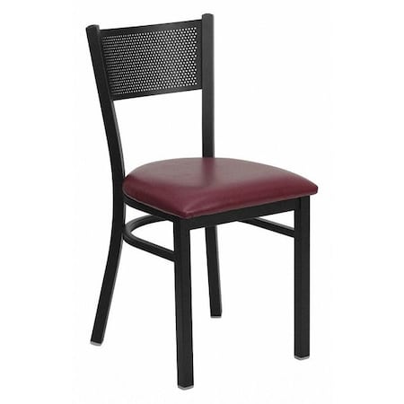 Flash Furniture Hercules Restaurant Chair, Black Back, 17-1/4 in W 20" L 33-1/4" H, Vinyl Seat XU-DG-60115-GRD-BURV-GG