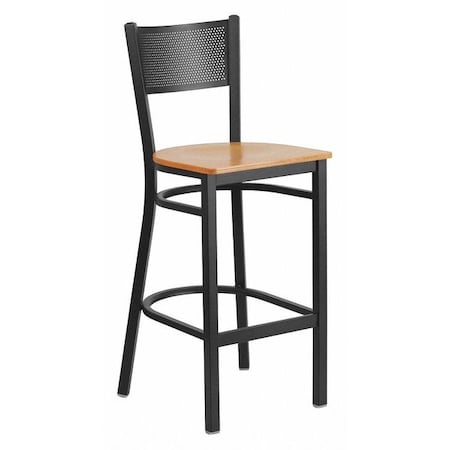Flash Furniture Restaurant Stool, Grid Back, Natural Seat XU-DG-60116-GRD-BAR-NATW-GG
